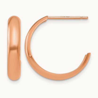 Polished Hoop Earrings, 14K Rose Gold
