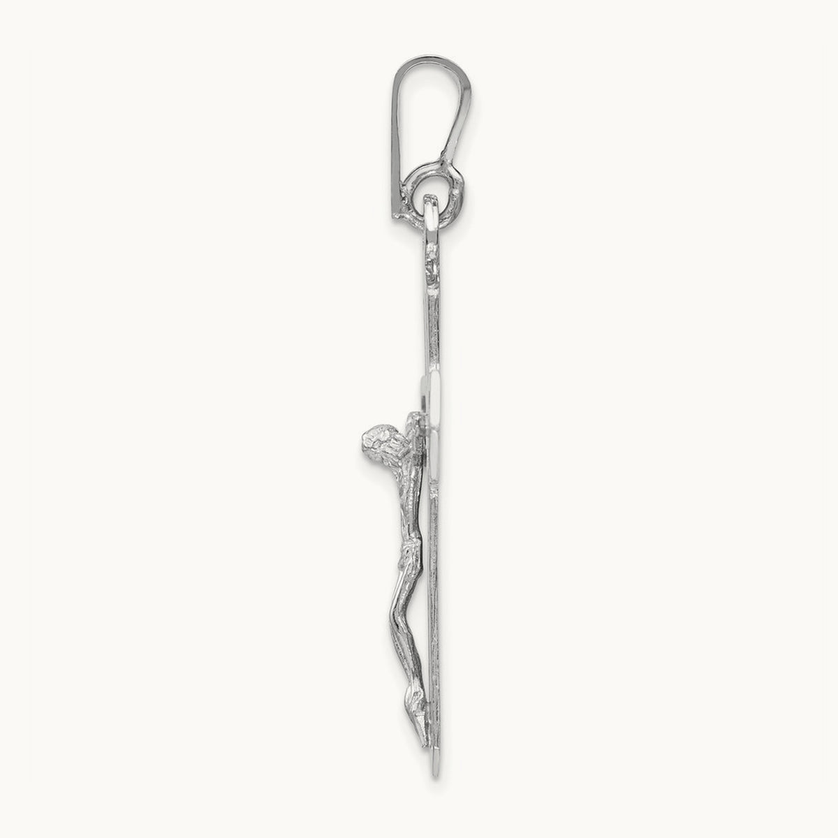 Crucifix Pendant, 14K White Gold