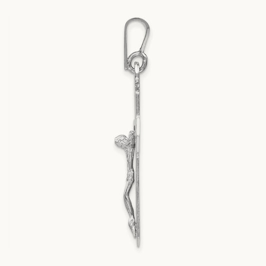 Crucifix Pendant, 14K White Gold