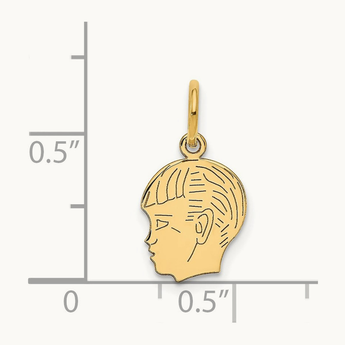 .018 Depth Engravable Boy Head Charm — 17mm