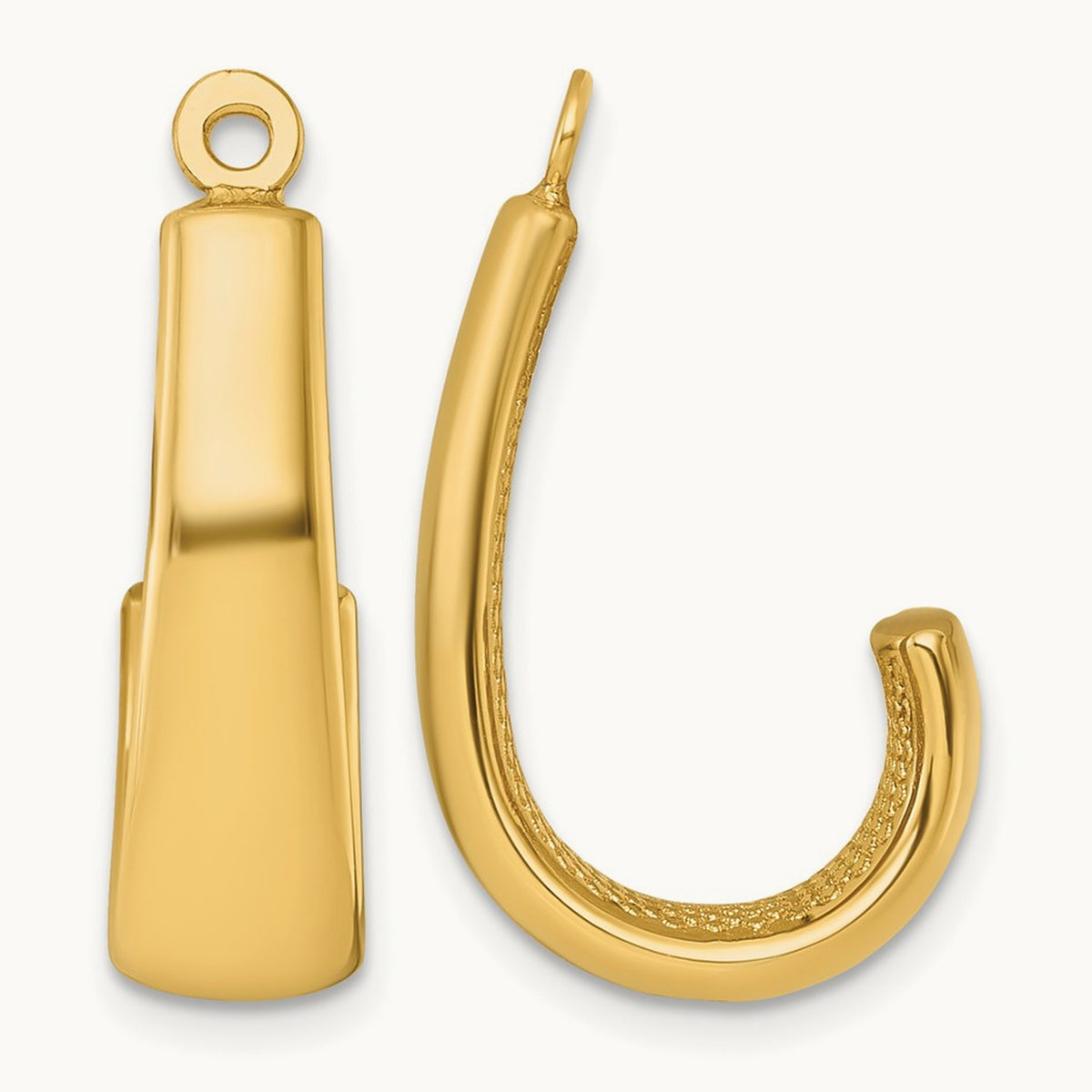 J Hoop Earring Jackets — 14K Yellow Gold