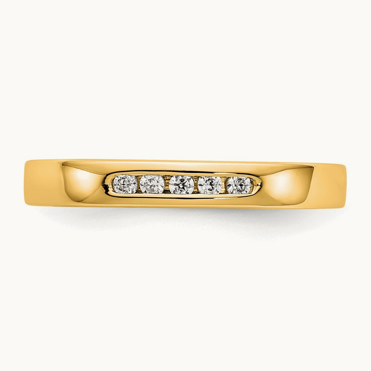 5-Stone Diamond Channel Band — 14K Yellow Gold, 6