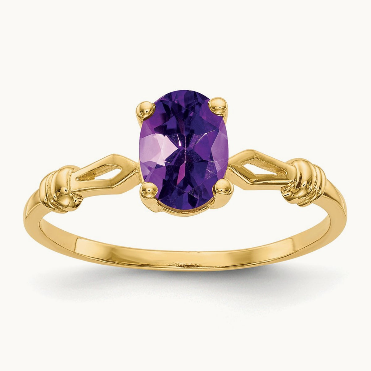 7x5mm Oval Amethyst ring, 14K