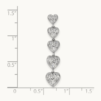 Five Heart Bar Chain Slide, 1.00 ct tw Lab-Grown Diamond