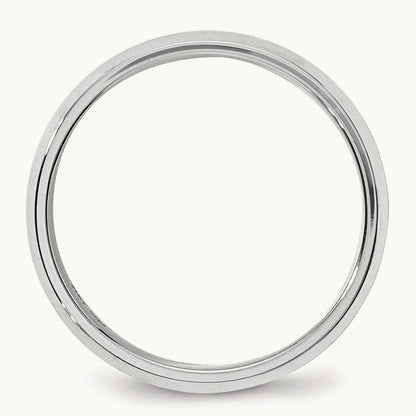 Bevel Edge Comfort Fit Band, 6mm, 10K White Gold