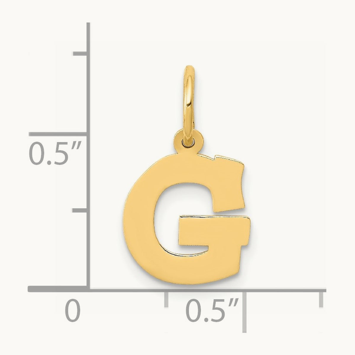 Small Block Initial Charm — 14K Yellow Gold, G