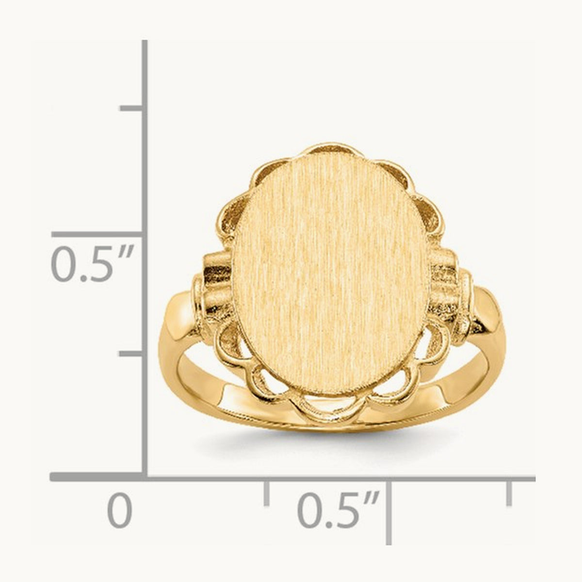 10.5x14. Open Back Signet Ring, 0mm, 14K
