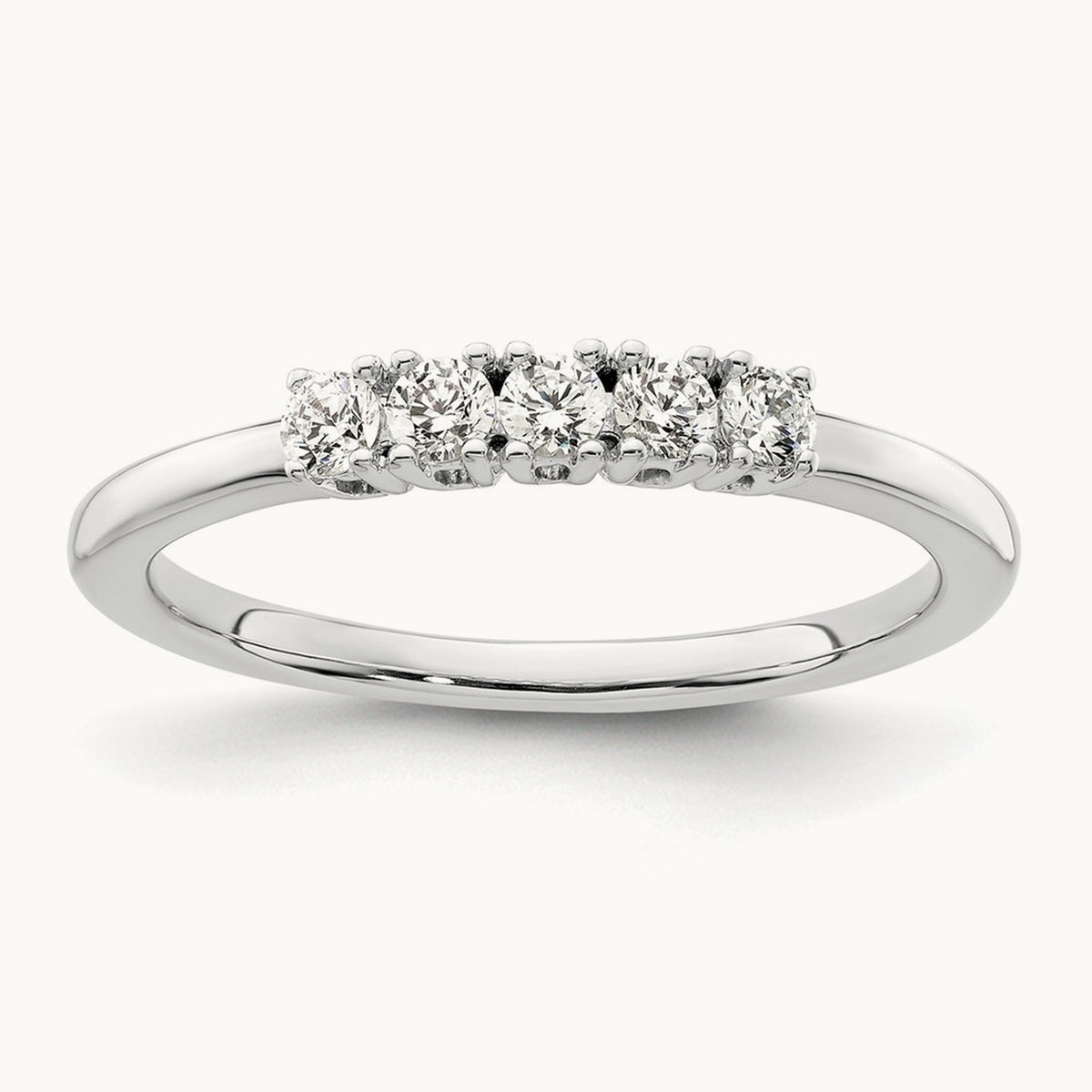 5-Stone Diamond Band, 14K White Gold