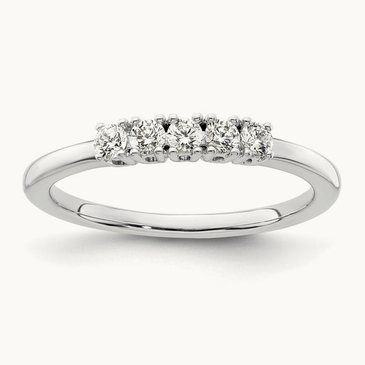 5-Stone Diamond Band, 14K White Gold