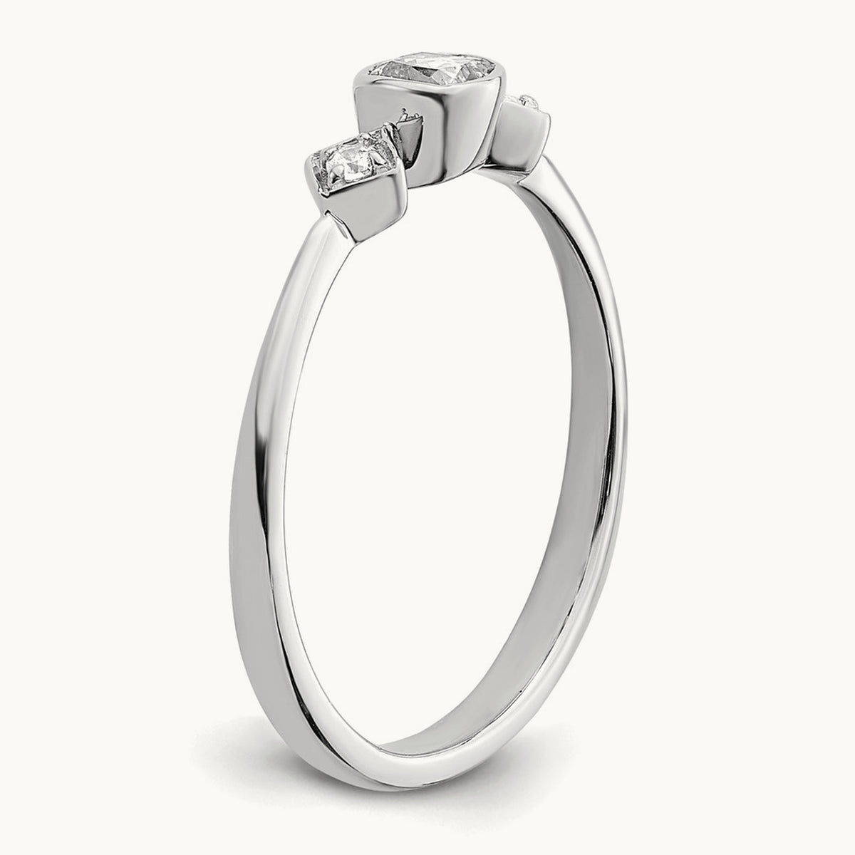 Petite Cushion Ring — 14K White Gold, 7