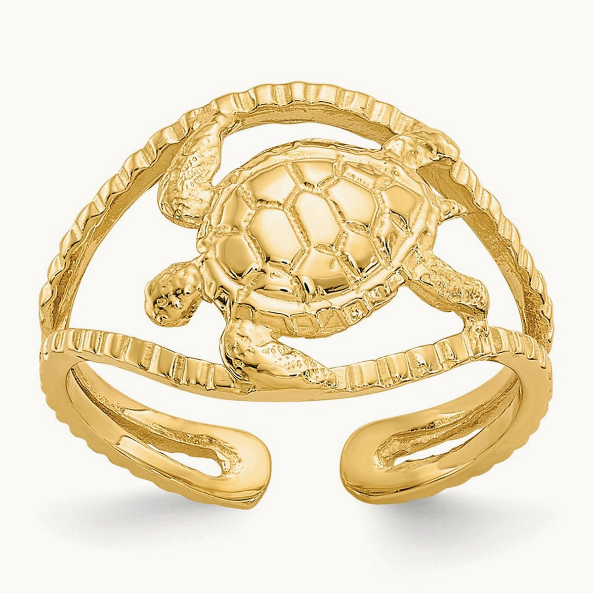 Turtle Toe Ring, 14K