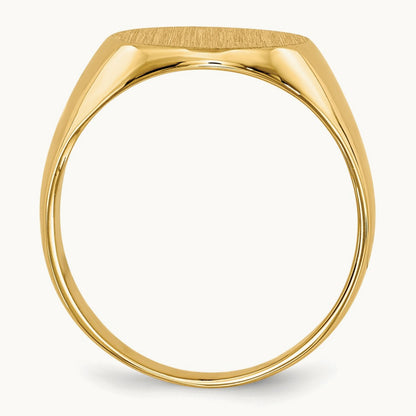 11.5x12. Closed Back Signet Ring, 0mm, 14K
