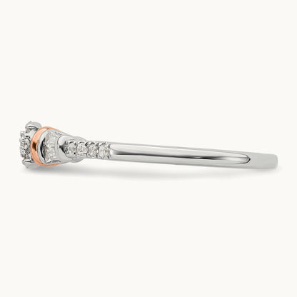 Complete Cluster Diamond Engagement Ring, 14K White with Rose Gold
