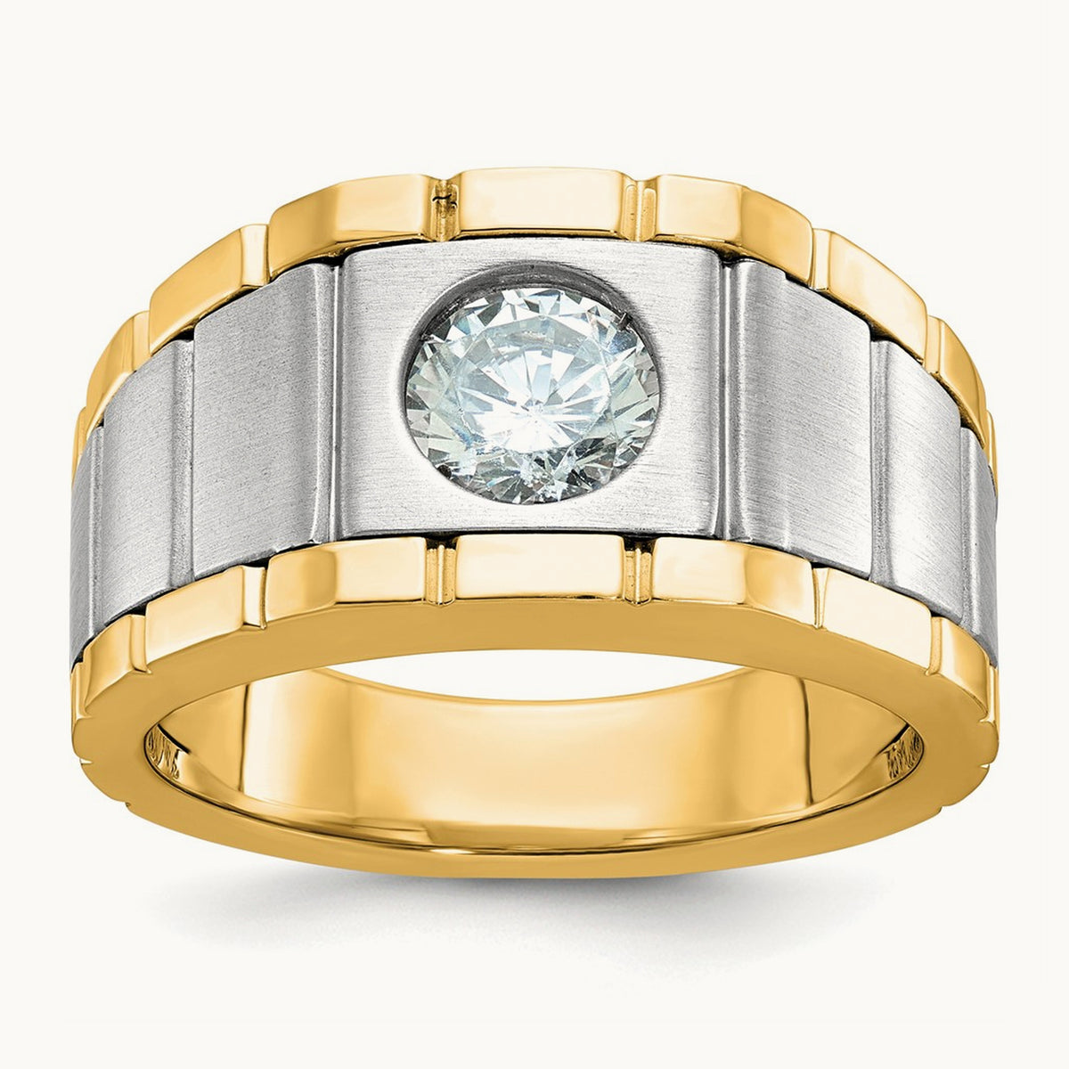 Two-tone Polished & Satin Men's Ring Mounting