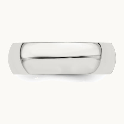 Sterling Silver 6mm Half Round Band