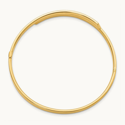 2/16 Polished Overlap Hinged Bangle, 14K Yellow Gold