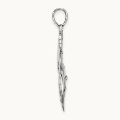 Polished Sailfish Charm — 14K White Gold, 27.8mm