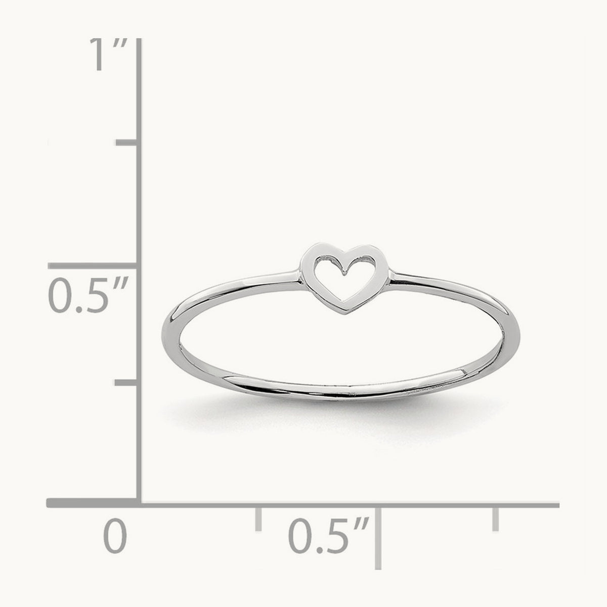 Polished Heart Ring — 14K White Gold