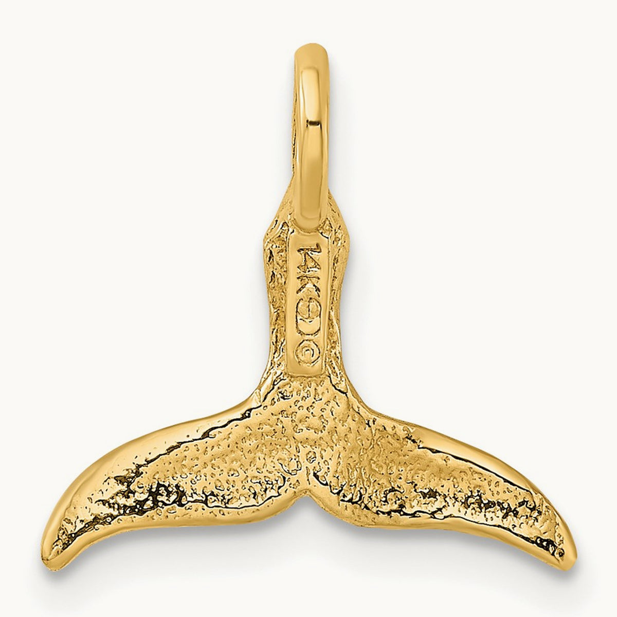 3-D Polished Whale Tail Chain Slide — 14K Yellow Gold, 20mm