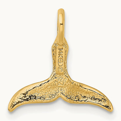 3-D Polished Whale Tail Chain Slide — 14K Yellow Gold, 20mm