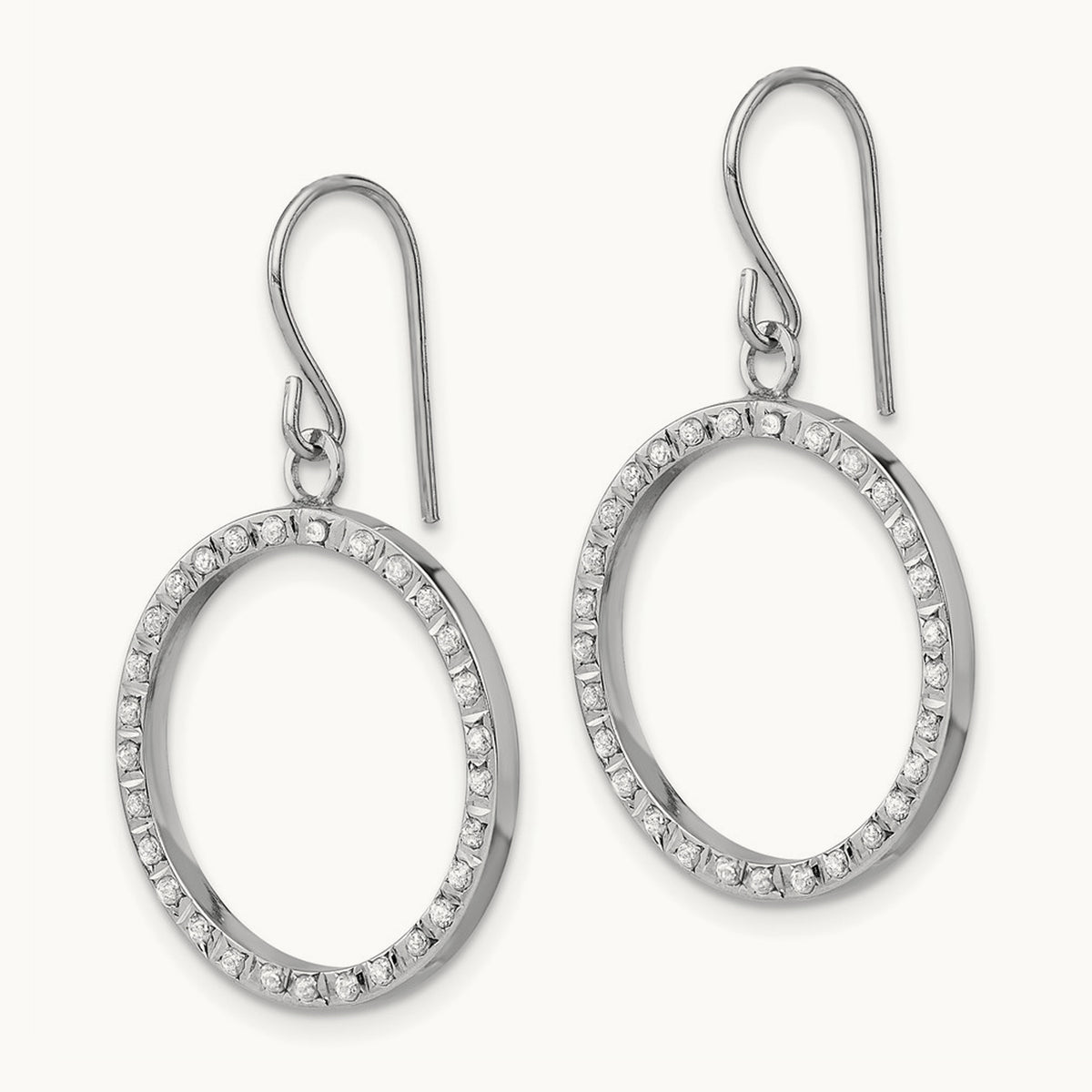 WG Diamond Fascination Dia. Dust/Accent Dangle Circle Earrings, 14K