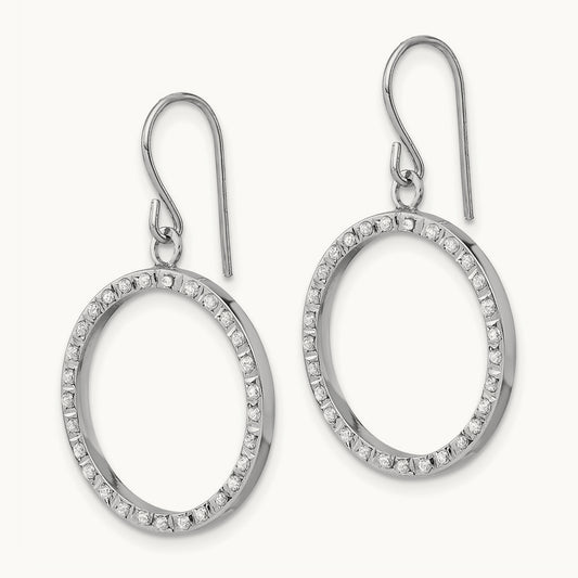 WG Diamond Fascination Dia. Dust/Accent Dangle Circle Earrings, 14K