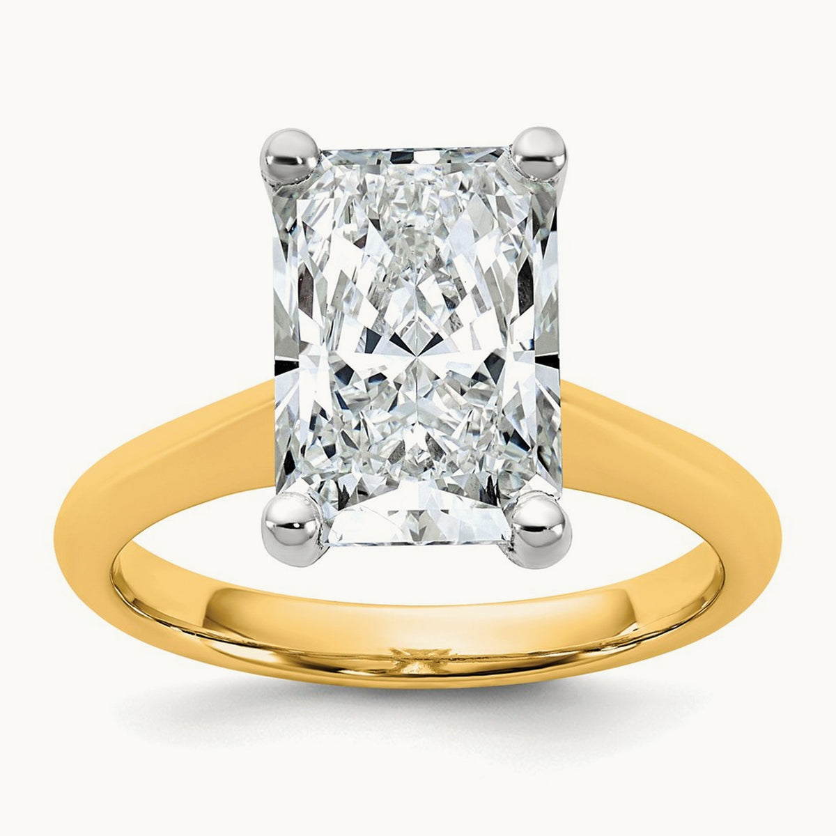 Radiant 8X Ring, 4.00 ct tw Lab-Grown Diamond — 14K Two-Tone