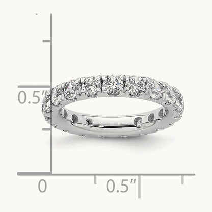 Polished U Shared Prong 2ct Diamond Eternity Band, 14K White Gold