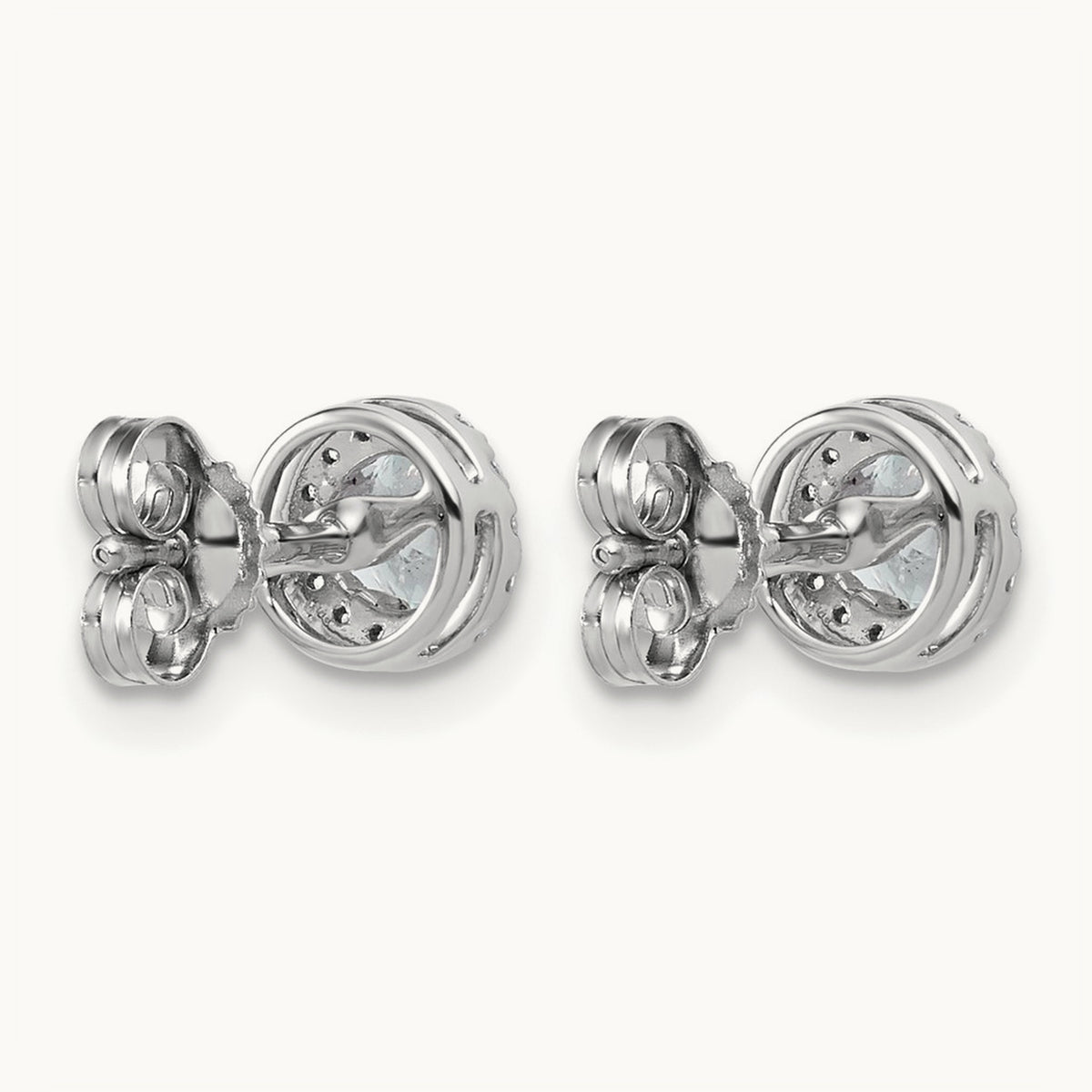 Round Halo Post Earrings, 0.50-7.50 ct tw Lab-Grown Diamond — 5/8 ct, 14K White Gold