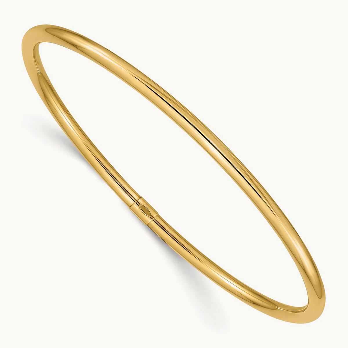 Polished Round Tube Slip-on Bangle — 14K Yellow Gold