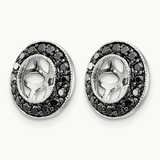 1/3ct Black Diamond Earring Jackets, 14K White Gold