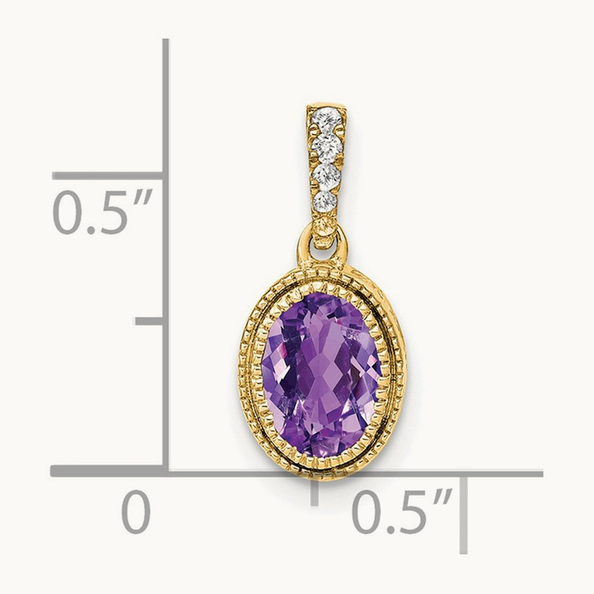 Oval Amethyst and Diamond Pendant — photo set