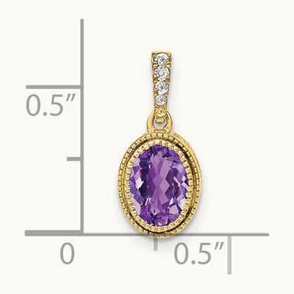 Oval Amethyst and Diamond Pendant — photo set