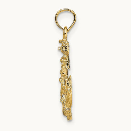 Small Anchor w/Wheel Pendant, 14K