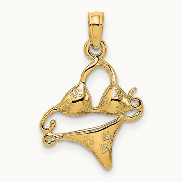 Bikini Bathing Suit Charm, 14K