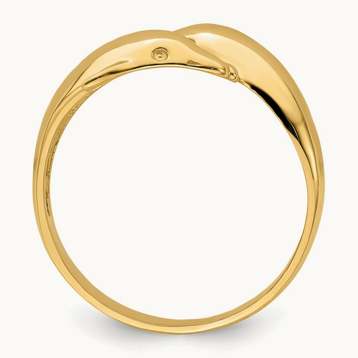 Polished Double Dolphin Ring, 14K