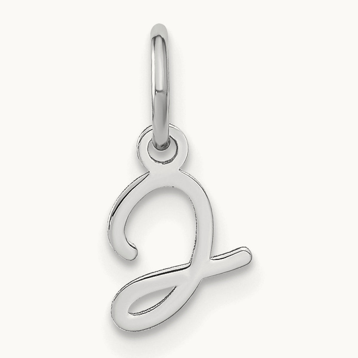 Upper case Initial Charm — 14K White Gold, J