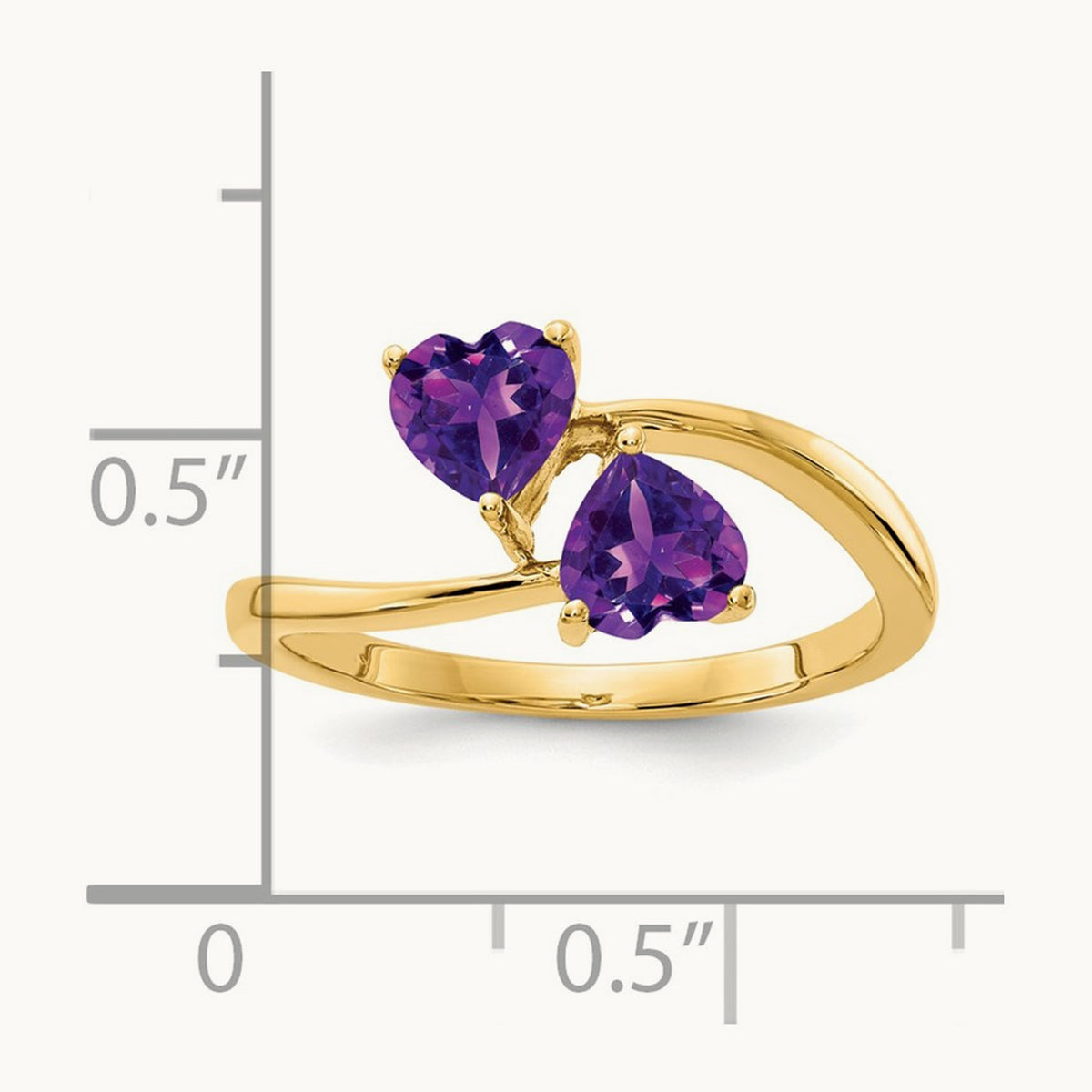 Heart Amethyst Ring — 14K Yellow Gold