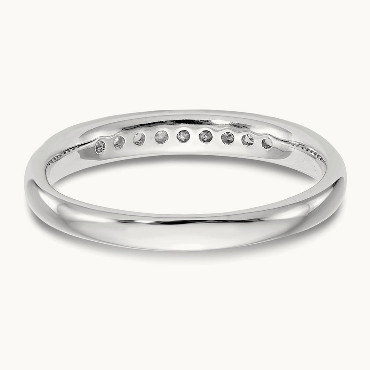 9-Stone Diamond Channel Band, 14K White Gold