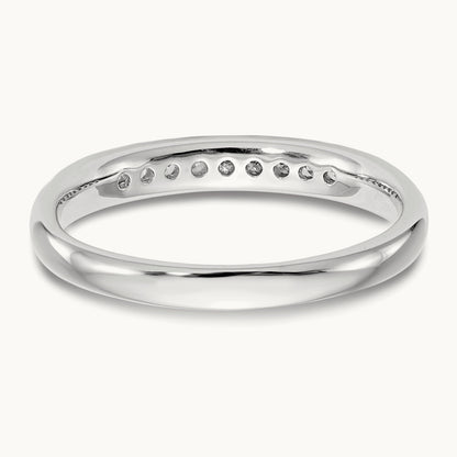 9-Stone Diamond Channel Band, 14K White Gold