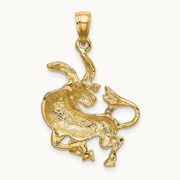 Large Taurus Zodiac Charm, 14K