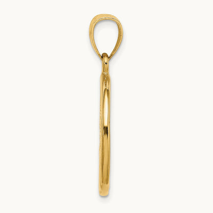 Washington D.C. Skyline Circle Charm, 14K