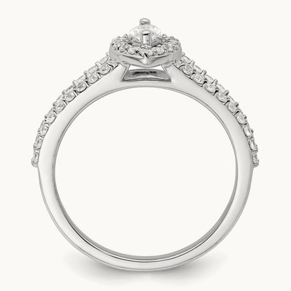Marquise Semi-Mount Halo Engagement Ring, 0.50 ct tw