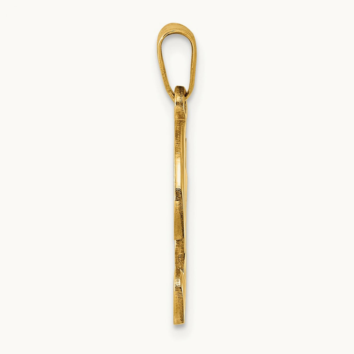 Script Letter F Initial Pendant, 14K