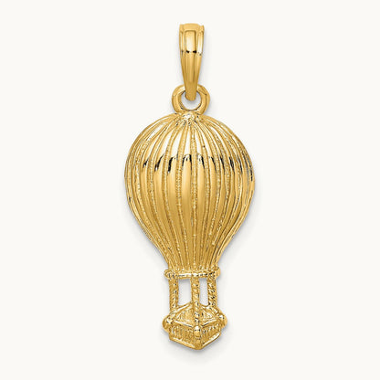Polished Hot Air Ballon Charm — 14K Yellow Gold