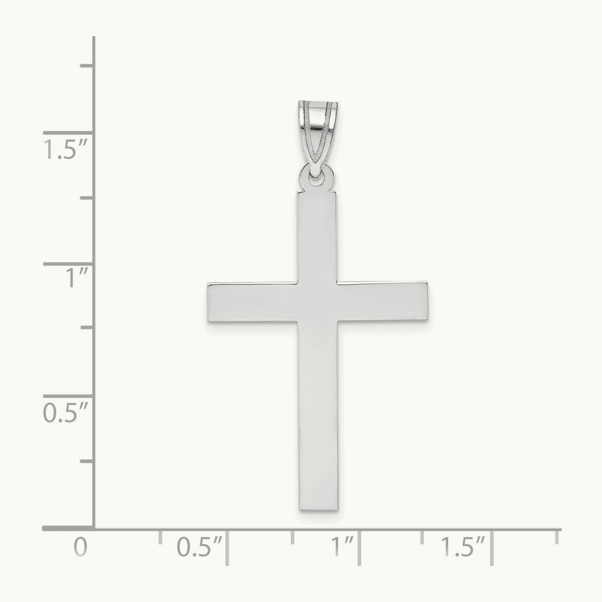 Polished Cross Pendant, 14K White Gold