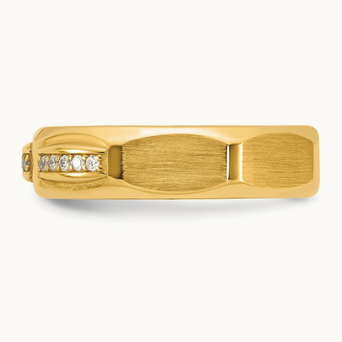 Setting: IB Goodman Men's Satin Diamond Ring Mounting, 14K Gold — 14K Yellow Gold