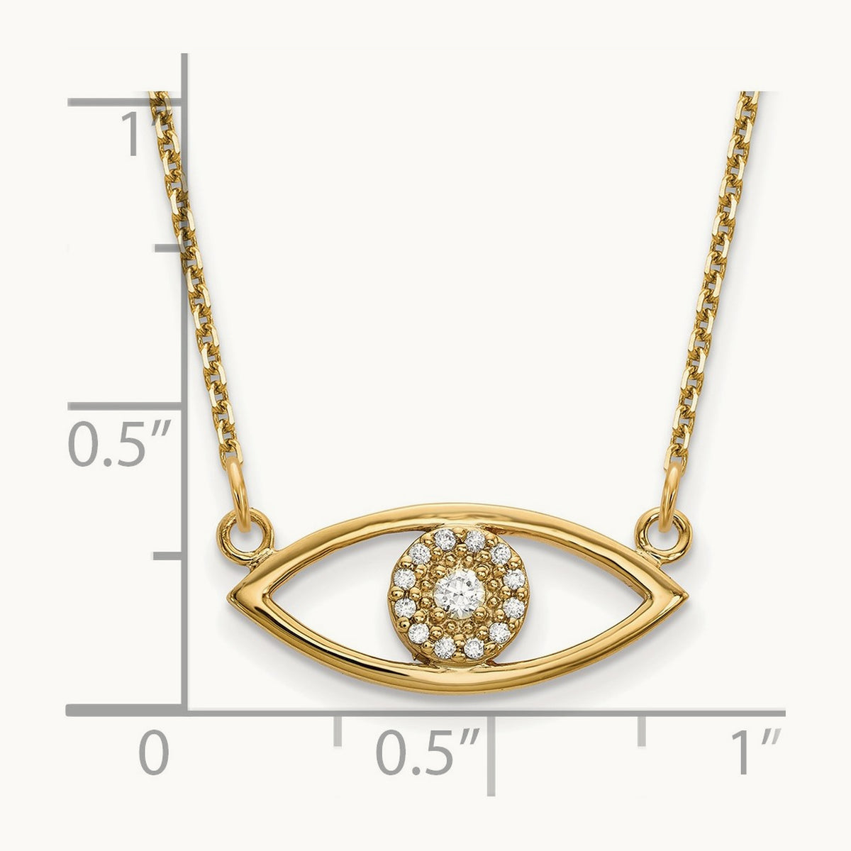 Small Necklace Diamond Evil Eye, 14K