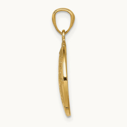 w/ Rhodium LOVE YOU TO THE MOON AND BACK Pendant, 14K