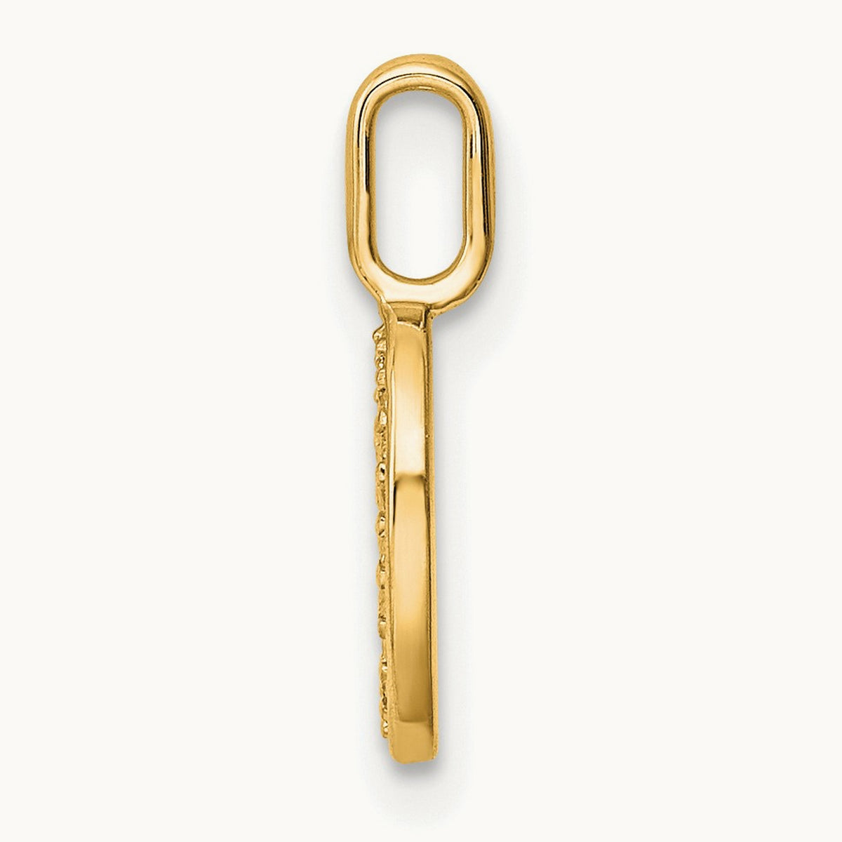 Diamond Letter O Initial Pendant, 14K Gold